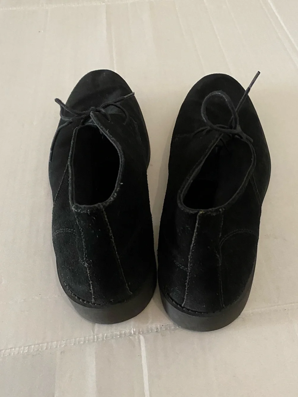 Banana Republic Men's Black Suede Chukka Boots - Classic Lace-Up Size 12